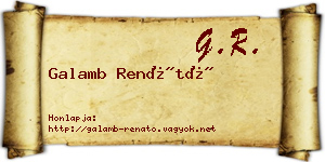 Galamb Renátó névjegykártya